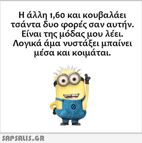 Η άλλη 1,60 και κουβαλάει τσάντα δυο φορές σαν αυτή Είναι της μόδας μου λέει. Λογικά άμα νυστάξει μπαίνει μεσα και κοιμαται. ν. 