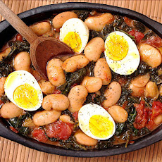 Butter Beans with Kale and Eggs
