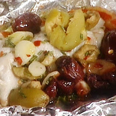 Roast Trout with Black and Green Olives: Trota Arrosto con Olive Nere e Verdi