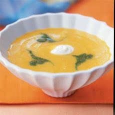 Yellow Pepper Soup with Cilantro Purée