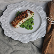 Halibut on Minted Fava Bean and Pea Puree