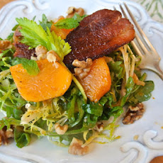 Frisée and Arugula Salad with Persimmon Vinaigrette
