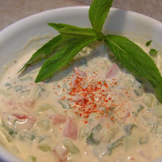 Cucumber, Mint, and Tomato Raita