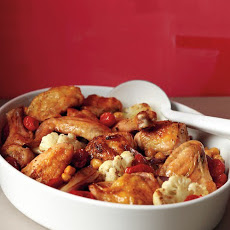 Roasted Chicken with Cauliflower and Chickpeas