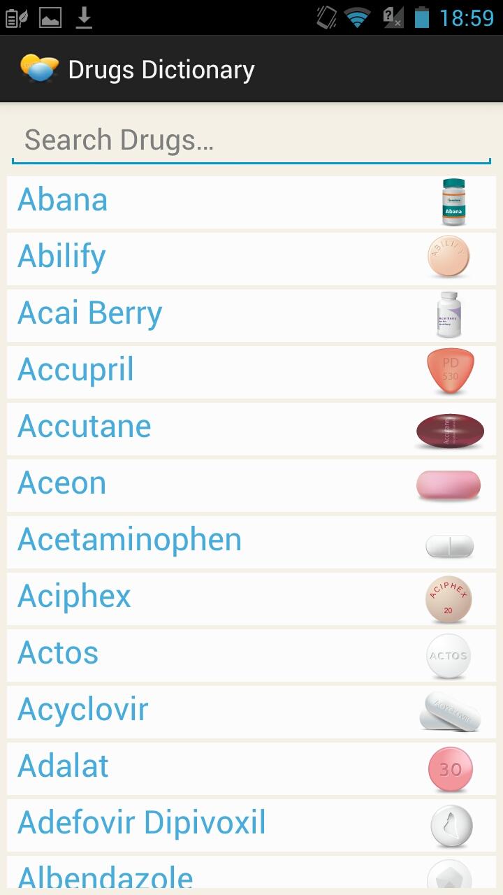 Android application Drugs Dictionary screenshort