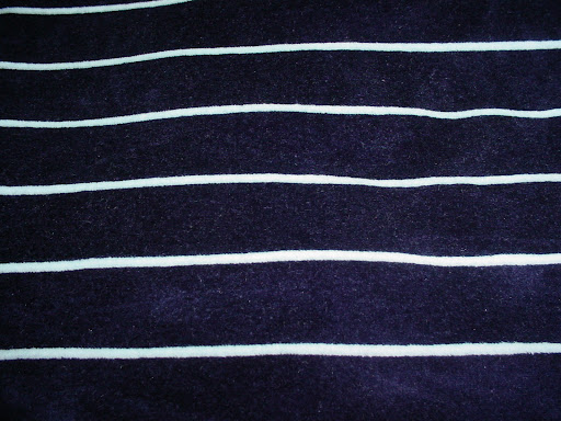 Navy Stripe Velour