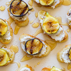 Grilled Fig, Hazelnut and Ricotta Crostinis