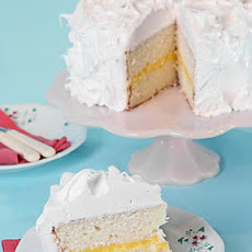 White Layer Cake with Lemon Curd Filling