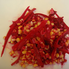 Corn,Beet and Carrot Slaw with Ginger Infused Vinaigrette