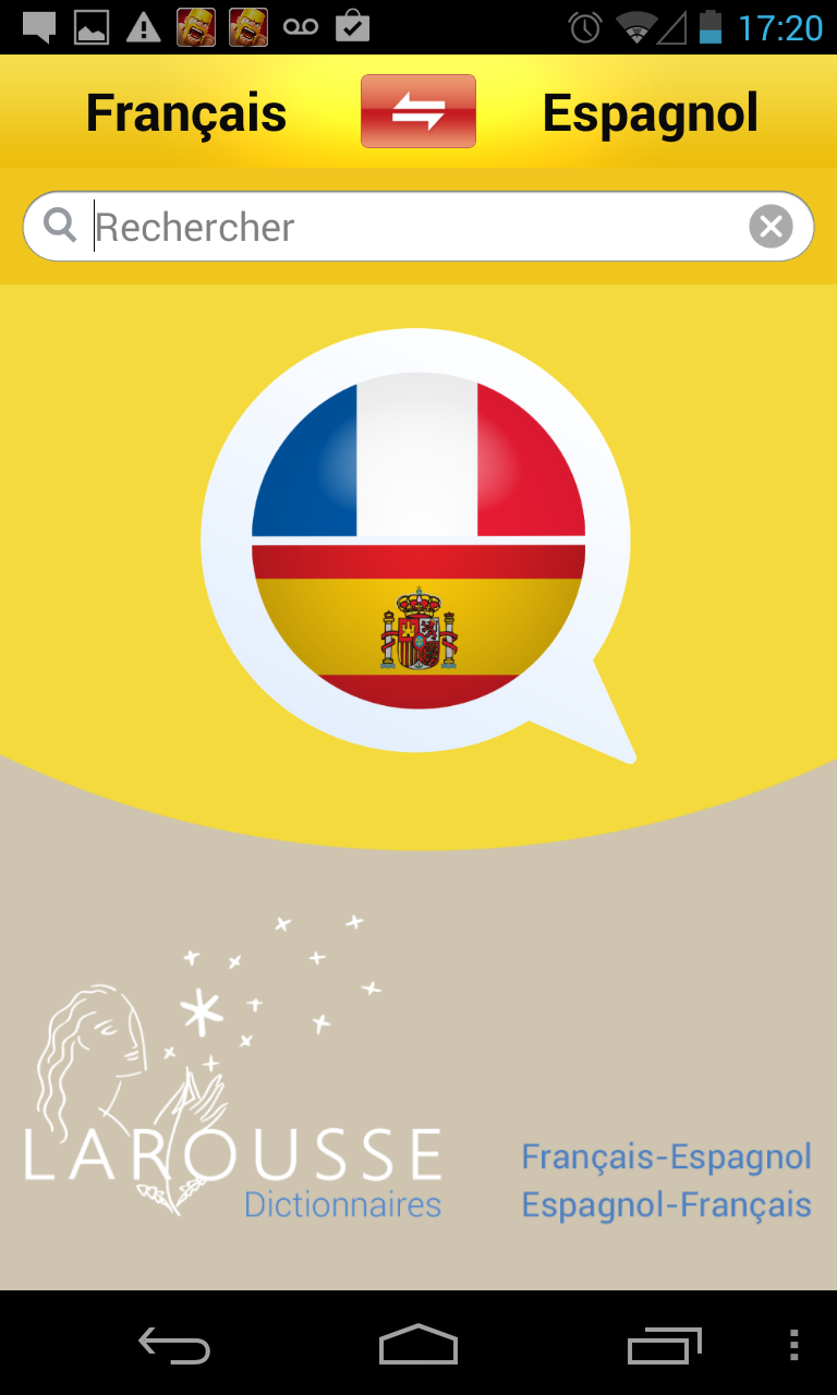 Android application Dictionnaire espagnol-français screenshort