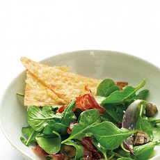 Roasted Vegetable Salad with Prosciutto and Cheese Crisps