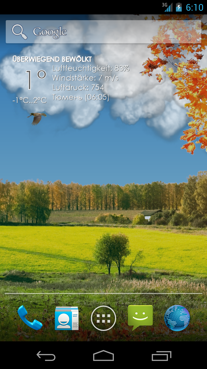 Android application Nature Live Weather LWP screenshort