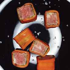 Carrot-Beef Sushi with Caper-Basil Mustard