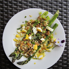 First of the Season Asparagus with Green Garlic and Almond Breadcrumbs