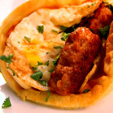 Egg and Sausage Waffle Wrap
