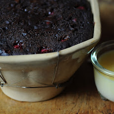 Cranberry-Molasses Pudding with Vanilla Hard Sauce