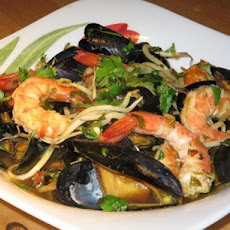 Asian Stir-Fried Mussels and Prawns