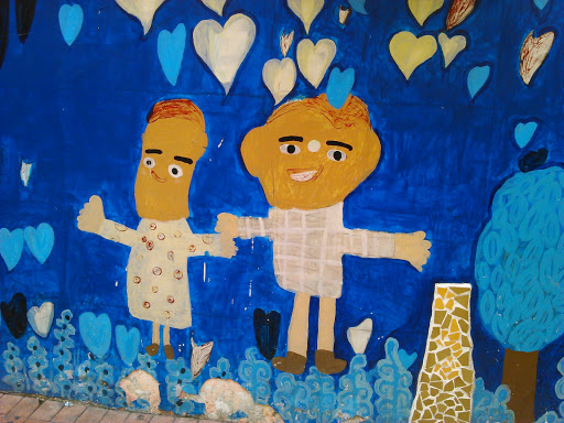 Two Men Wall Painting