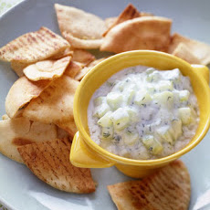 Pita Crisps With Cucumber Dip