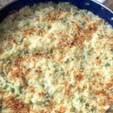 Sweet Pea Risotto Gratin