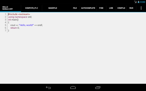 c4droid-c-c-compiler for android screenshot