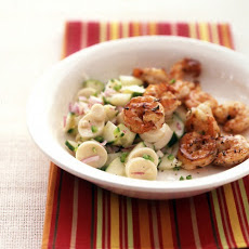 Seared Shrimp with Cucumber Salad