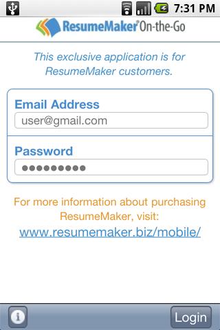 ResumeMaker On-the-Go