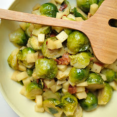 Glazed Brussels Sprouts and Apples in Browned Butter and Cream