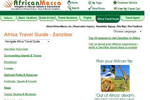 Zanzibar Travel Hotel Guide