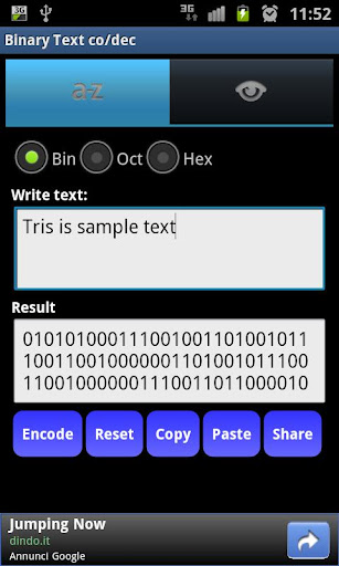 Binary Text co dec Mobile