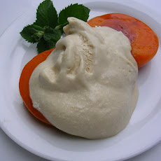 Amaretto-poached apricots with honey parfait