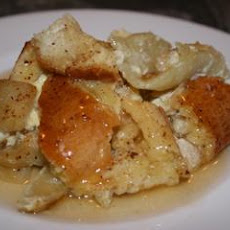 Apple Bread Pudding With Calvados Sauce