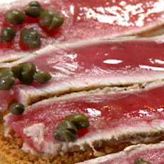 Seared Tuna with Hummus on Crostini