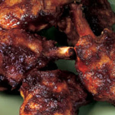 Grilled Chicken Drummettes with Ancho-Cherry Barbecue Sauce