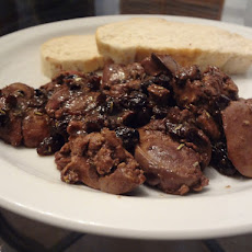 Chicken Livers with Maple Raisin Butter Sauce