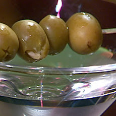 Roasted Garlic Stuffed Olive Martinis