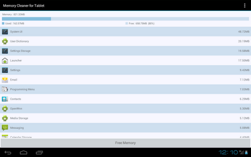Memory Cleaner for Tablet