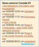 RSS Feed Merge Beispiel Freunde