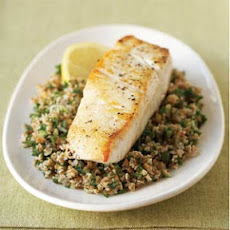 Seared Halibut on Lemon Tabbouleh