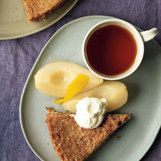 Almond Torte with Pears and Whipped Cream