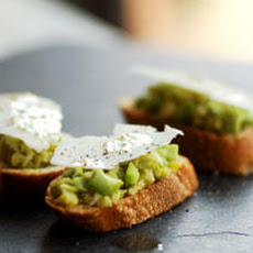 Chopped Fava Bean Crostini with Pecorino Recipe