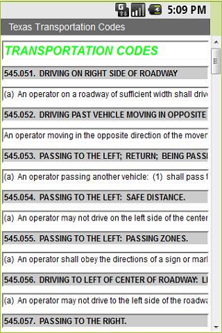 Texas Vehicle Code 4 Cops