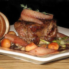 Pear and Red Wine Glazed Kangaroo Fillet (Or Beef) With Macadami