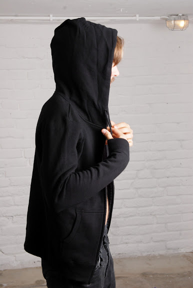 thokkthokk organic black zip hoodie