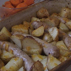 Easy Roast Potatoes and Sausages