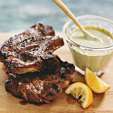 Grilled Lamb Shoulder Chops with Herb Aioli