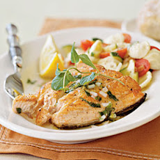 Salmon with Lemon-Mint Dressing