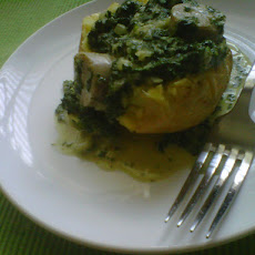 Creamed Spinach and Garlic Scapes