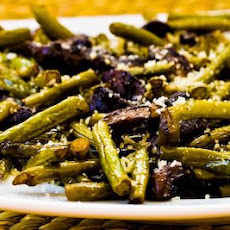 Roasted Green Beans with Mushrooms, Balsamic, and Parmesan
