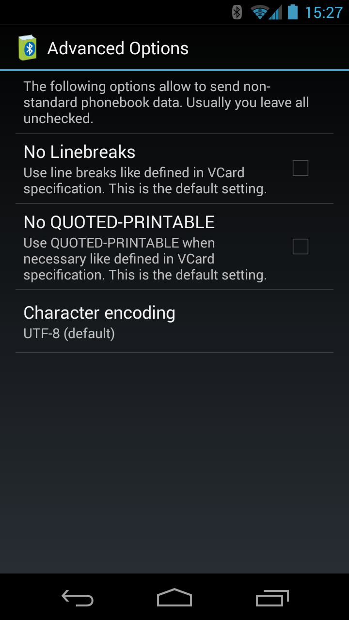 Android application Bluetooth Phonebook screenshort